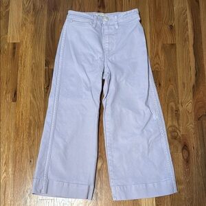 Madewell Emmett Wide-Leg Crop Pants, Purple/Lilac, Size 24P